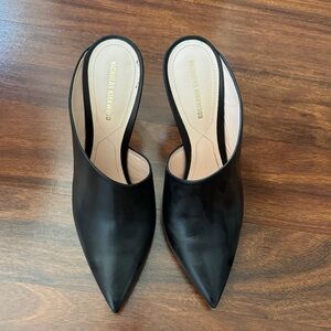 Nicholas Kirkwood Black Pointed Leather Slip-On Mules